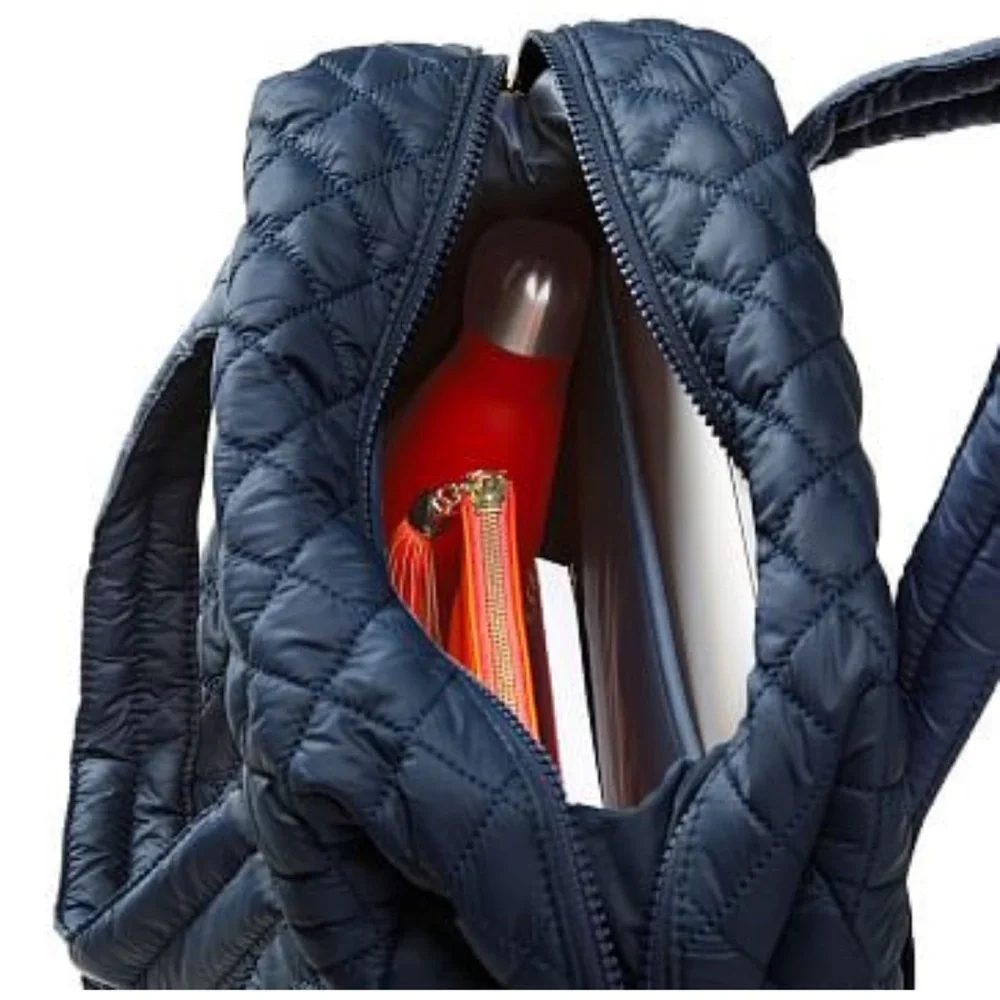 Mark And Graham Navy Quilted Convertible Backpack‎ - SRM Monogram